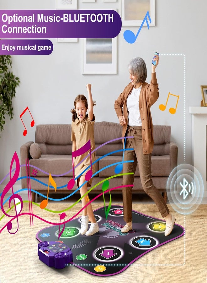 Flooyes Dance Mat Toys for 3-12 Year Old Kids, Electronic Dance Pad with Light-up 6-Button Wireless Bluetooth, Music Dance with 5 Game Modes, Birthday Toys Gifts for 3 4 5 6 7 8 9 10+ Year Old Girls - Image 5
